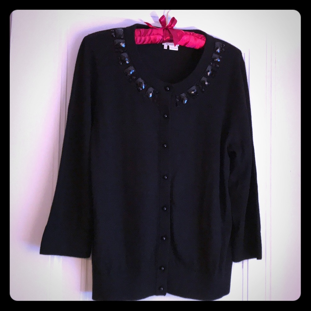 Kate Spade NY Live Colorfully Black Jet sweater XL